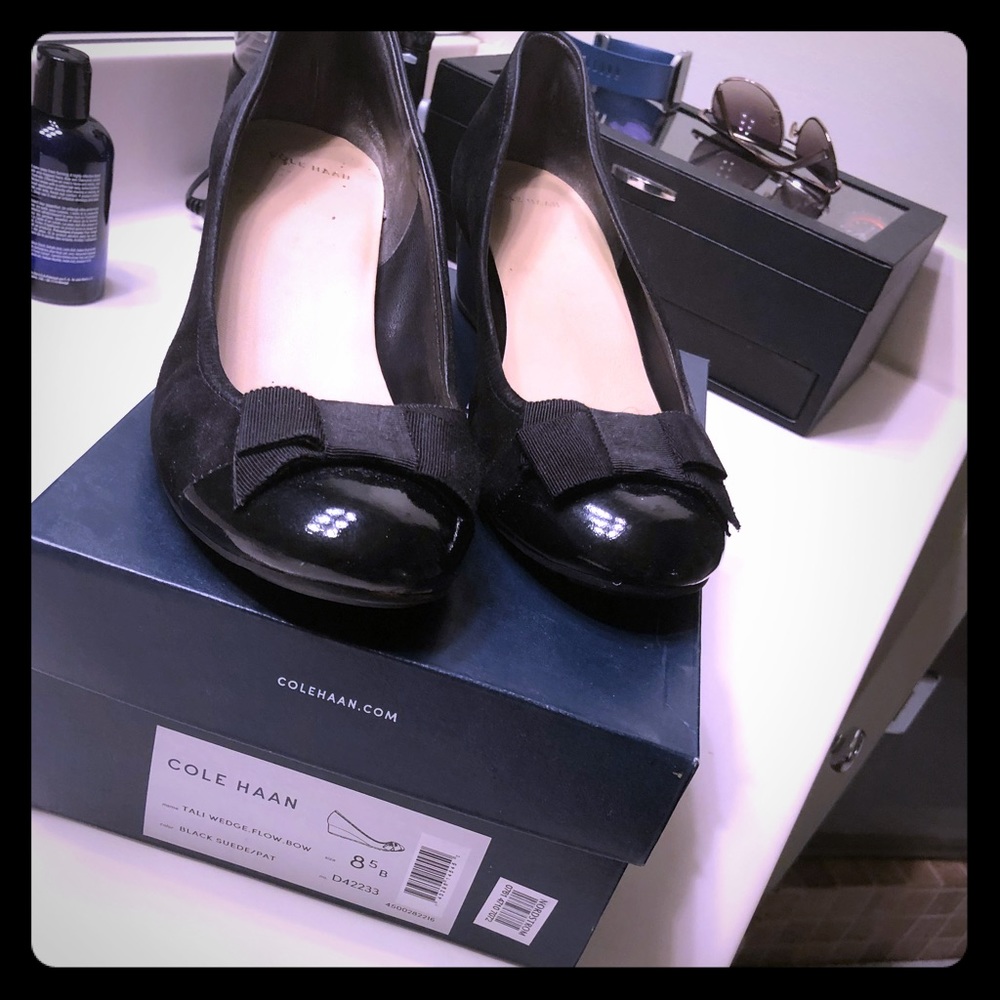 Cole Haan Nike Air Black Bow Wedges